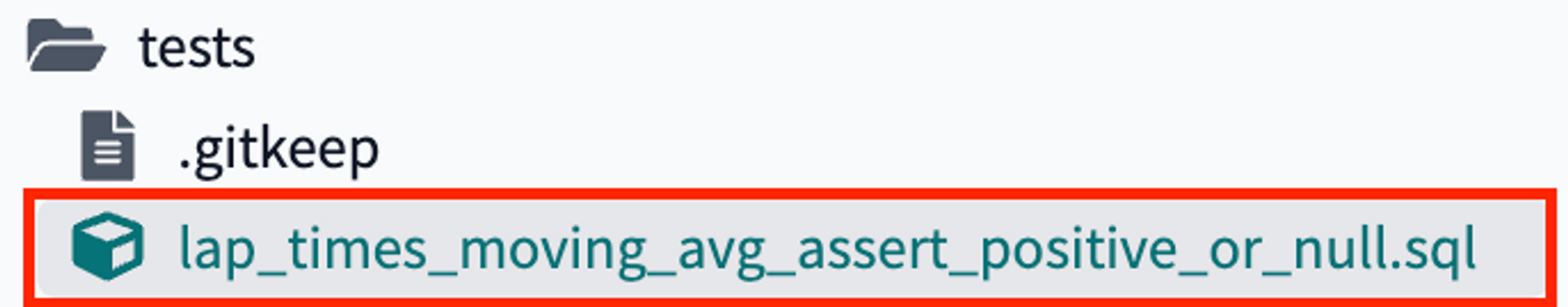 custom singular test for testing lap times are positive values